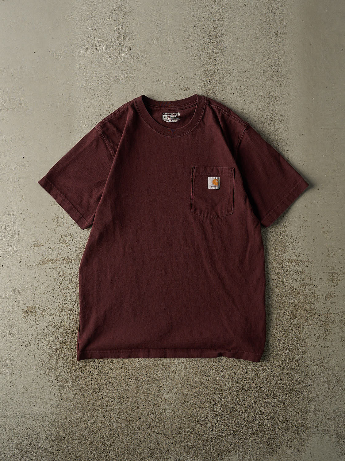 Vintage Y2K Burgundy Carhartt Pocket Tee (M/L)