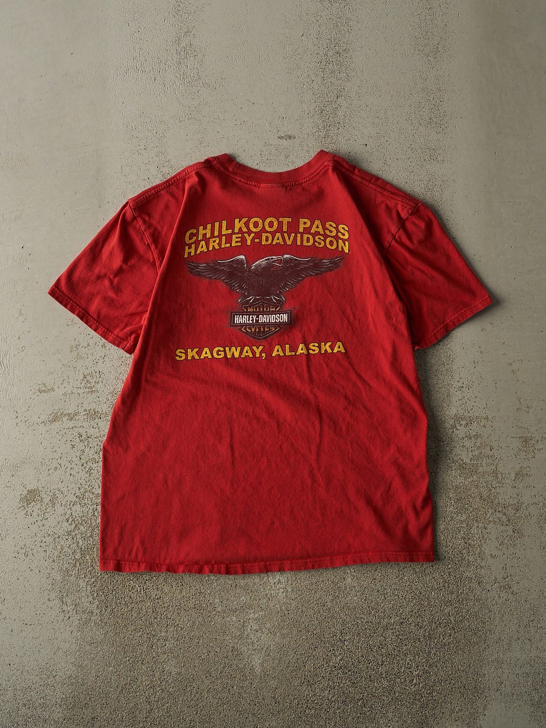 Vintage 13' Red Harley Davidson Skagway Alaska Tee (M/L)