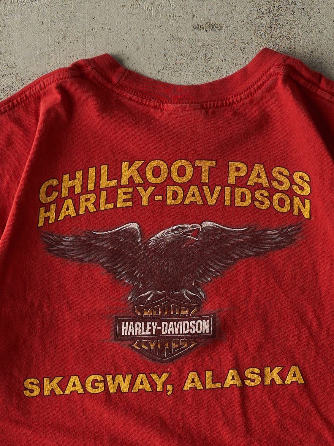 Vintage 13' Red Harley Davidson Skagway Alaska Tee (M/L)