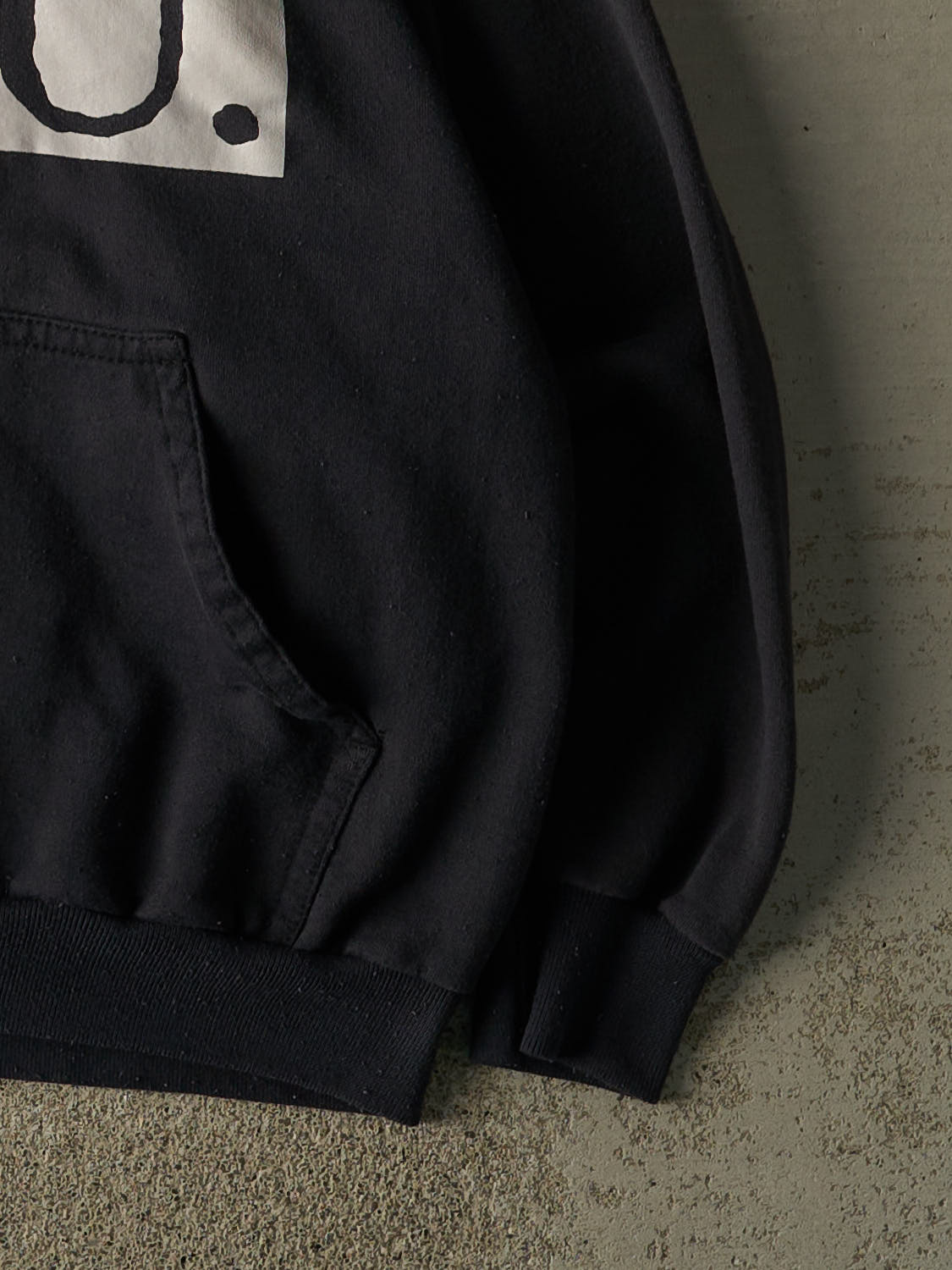 Vintage 90s Faded Black Reebok Logo Hoodie (L/XL)
