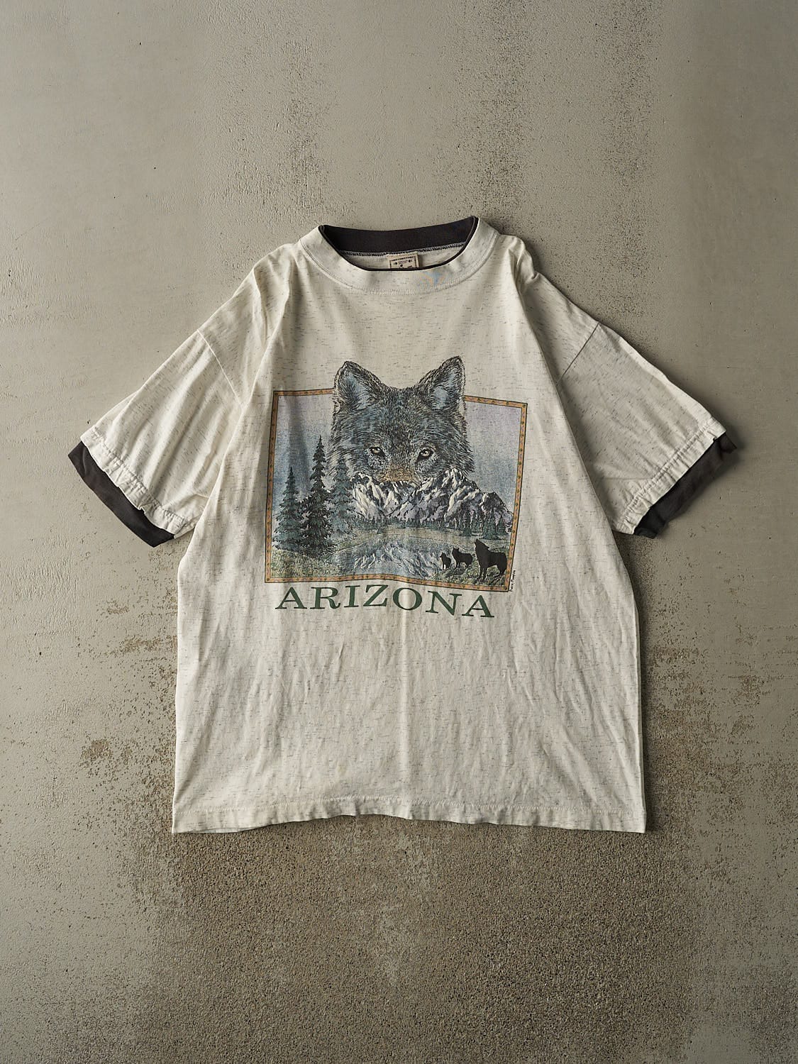 Vintage 90s Heather Grey Arizona Wolf Tee (XL)