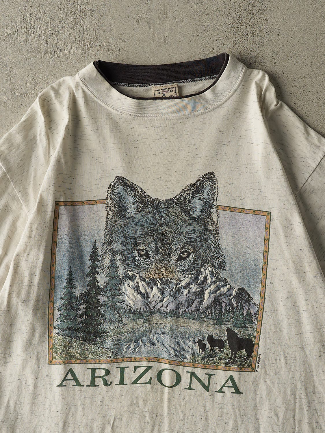 Vintage 90s Heather Grey Arizona Wolf Tee (XL)