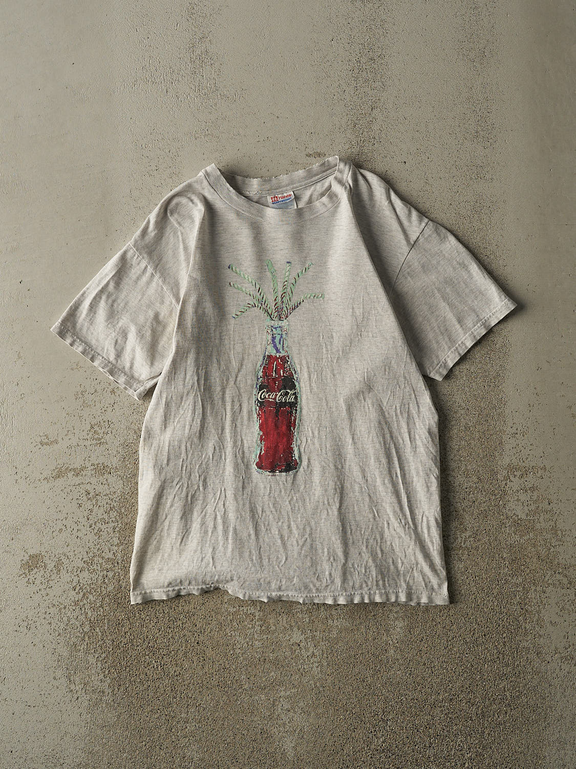 Vintage 90s Heather Grey Coca Cola Tee (S/M)