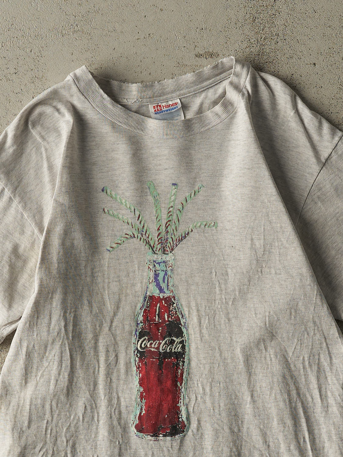 Vintage 90s Heather Grey Coca Cola Tee (S/M)