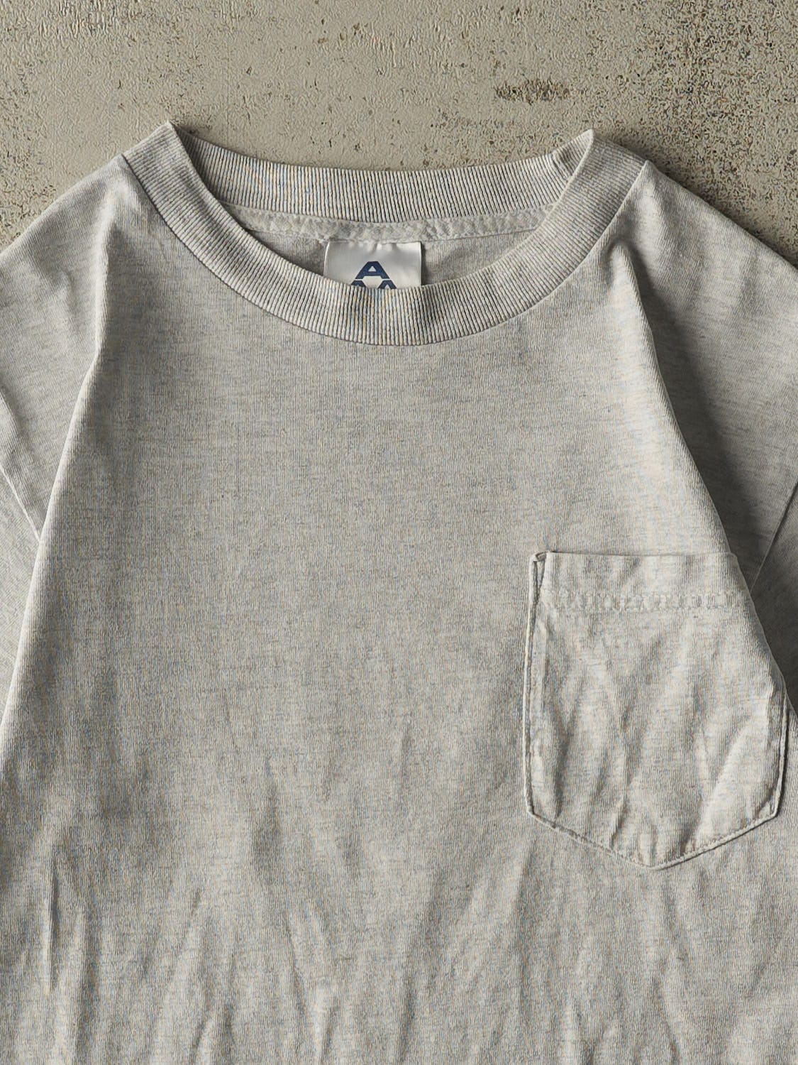 Vintage Y2K Heather Grey "Sorry We're Stoned" Slogan Pocket Tee (XXS/XS)