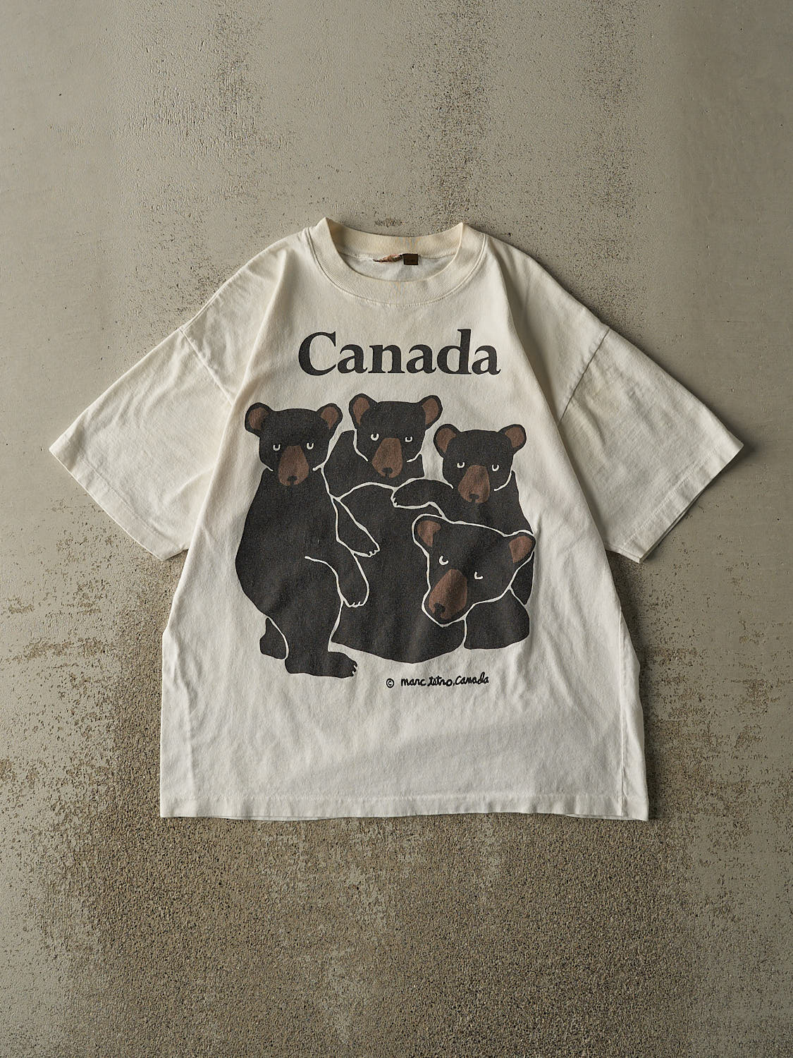 Vintage 90s White Canada Bear Tee (S/M)
