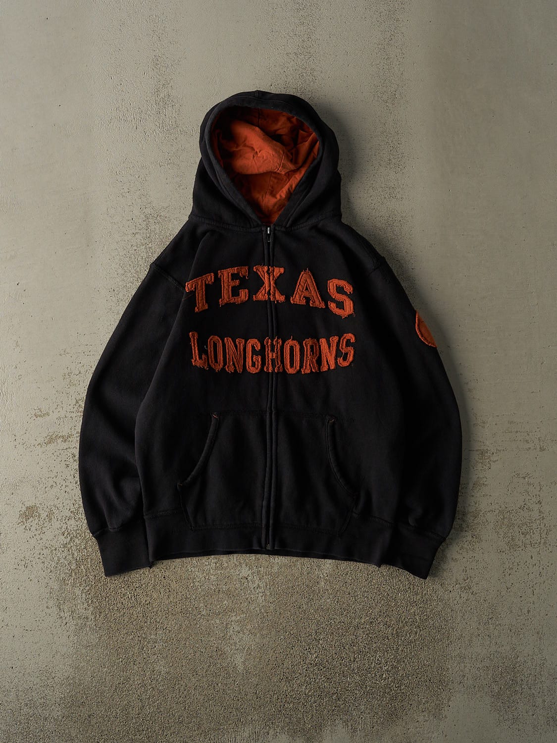 Vintage Y2K Black University of Texas Longhorns Zip Up Hoodie (M)