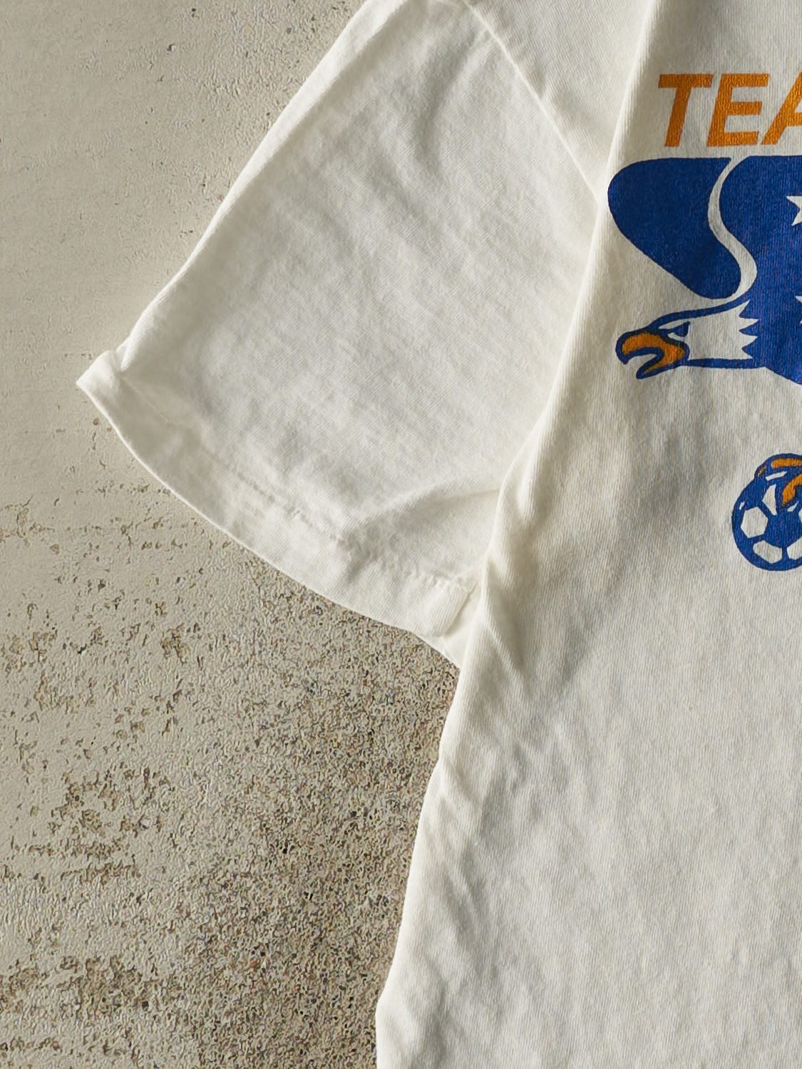 Vintage 88' White Team America Soccer Single Stitch Tee (XS/S)