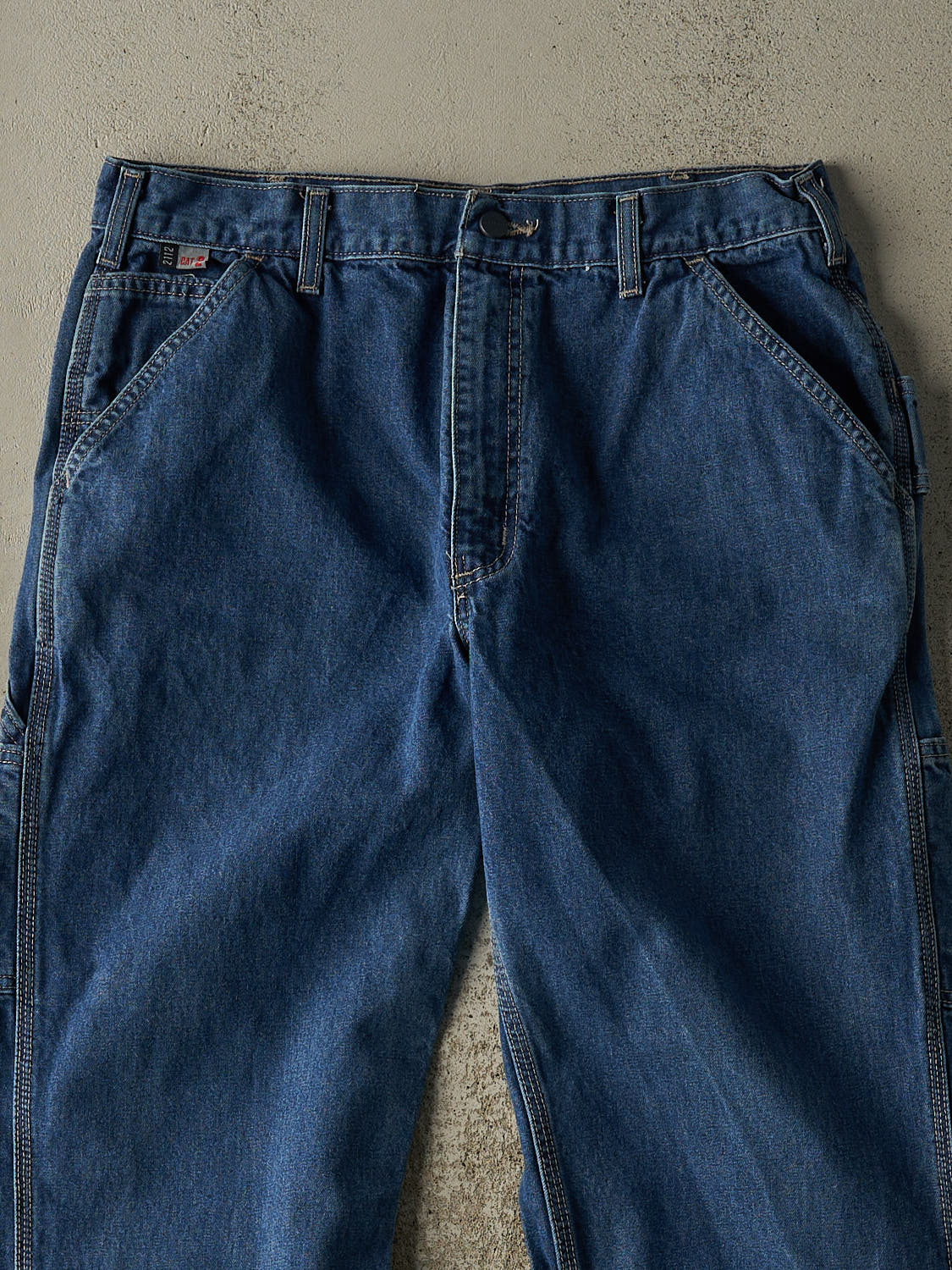 Vintage Y2K Dark Wash Carhartt Fire Resistant Carpenter Jeans (33x31)