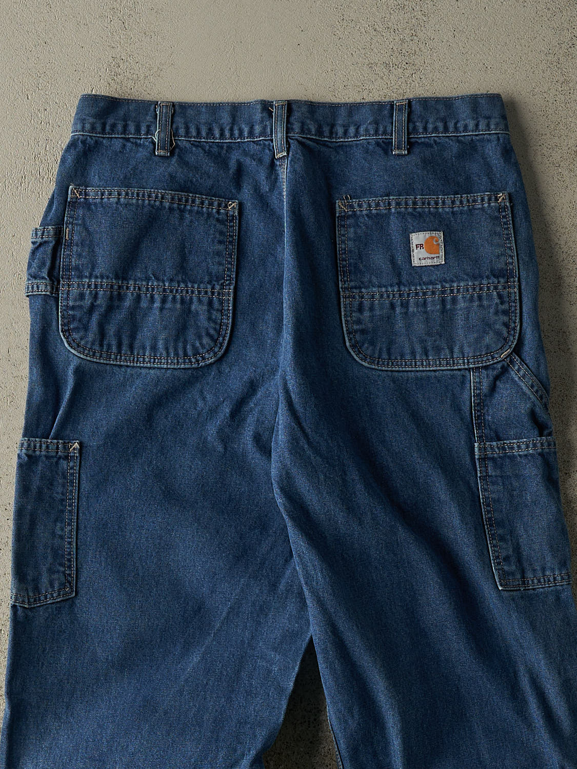 Vintage Y2K Dark Wash Carhartt Fire Resistant Carpenter Jeans (33x31)