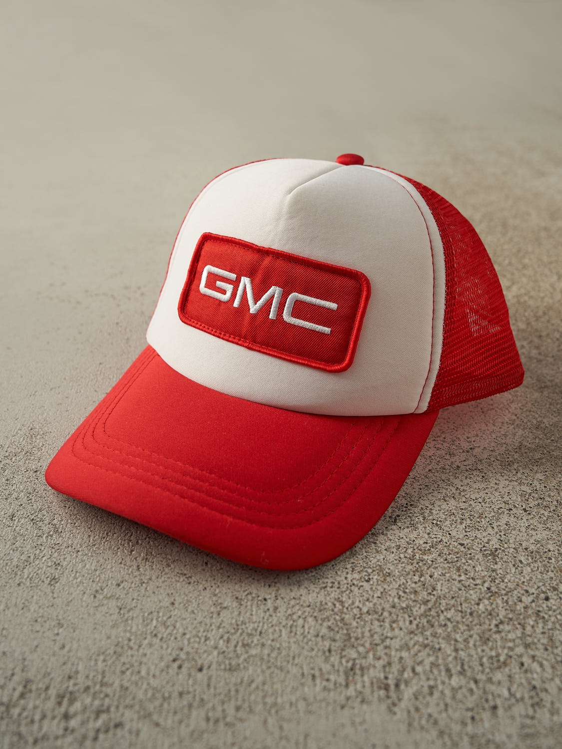 Vintage 90s Red & White GMC Embroidered Foam Trucker (O/S)