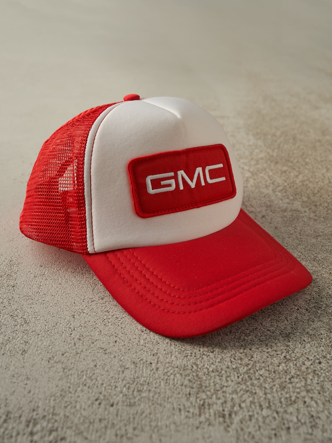 Vintage 90s Red & White GMC Embroidered Foam Trucker (O/S)