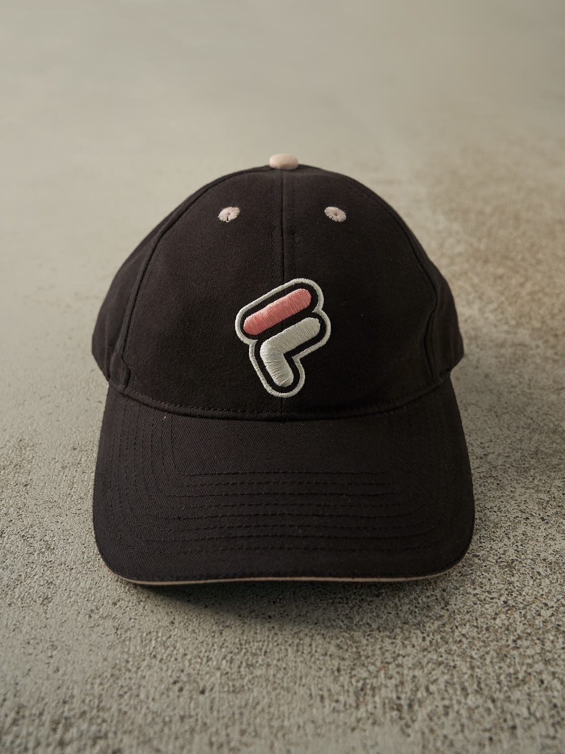 Vintage Y2K Black Fila Embroidered Velcro Hat (O/S)
