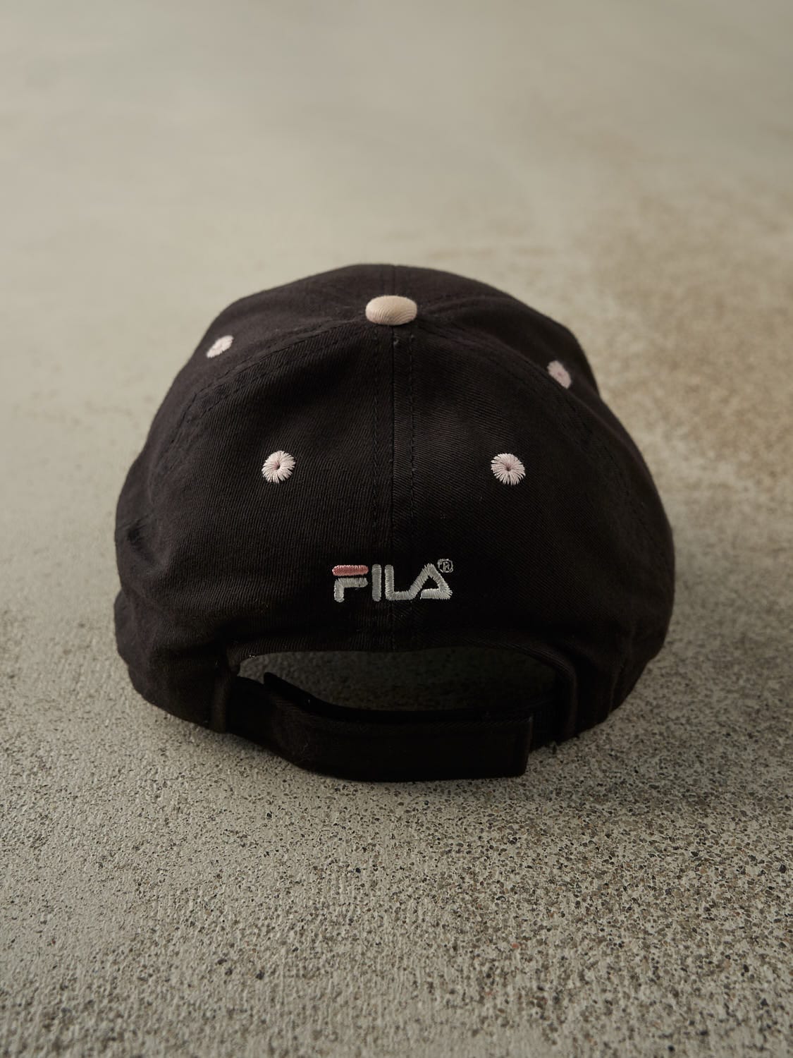 Vintage Y2K Black Fila Embroidered Velcro Hat (O/S)