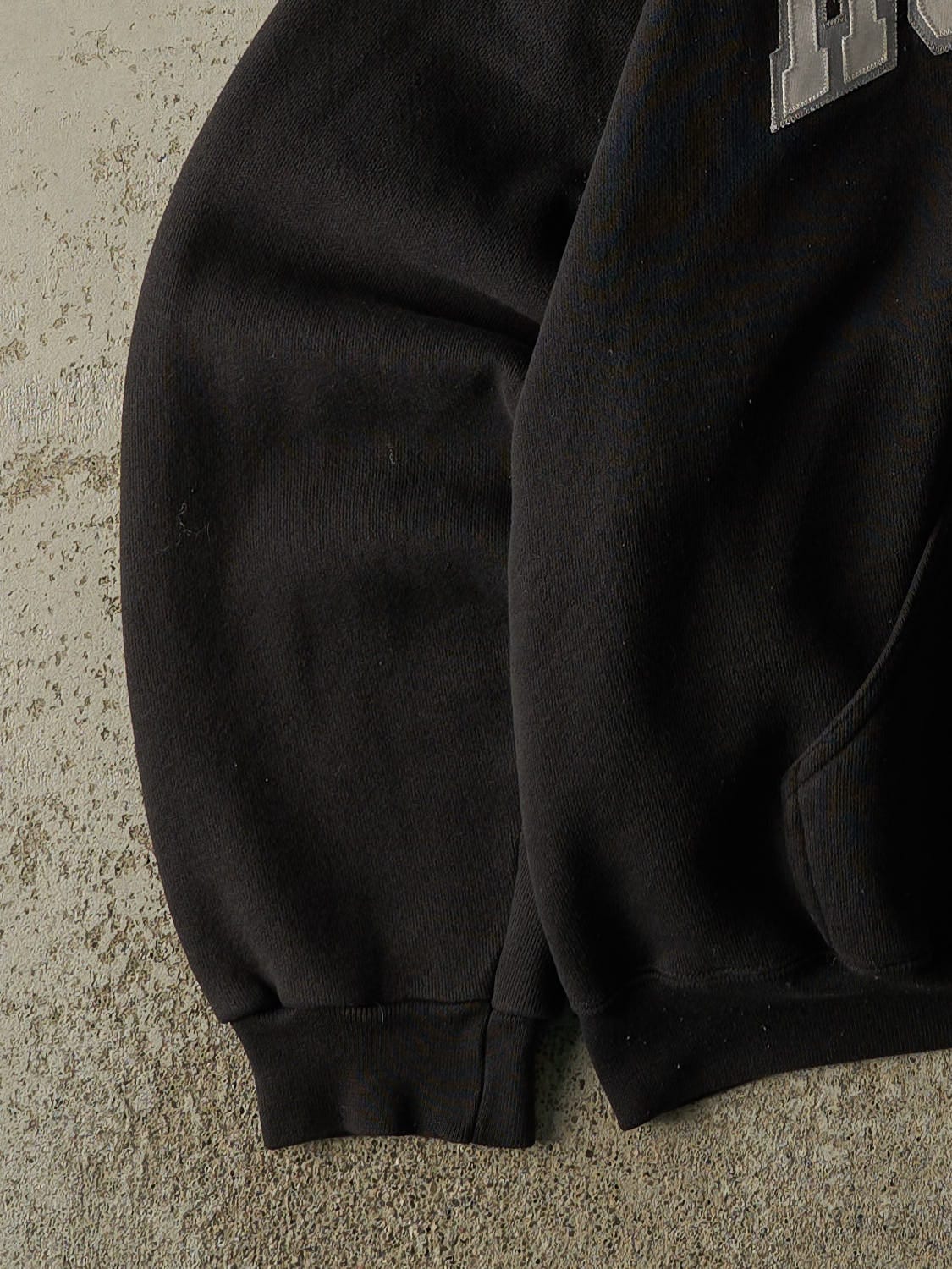 Vintage 90s Black Discus Athletic Montauk Embroidered Boxy Hoodie (L)