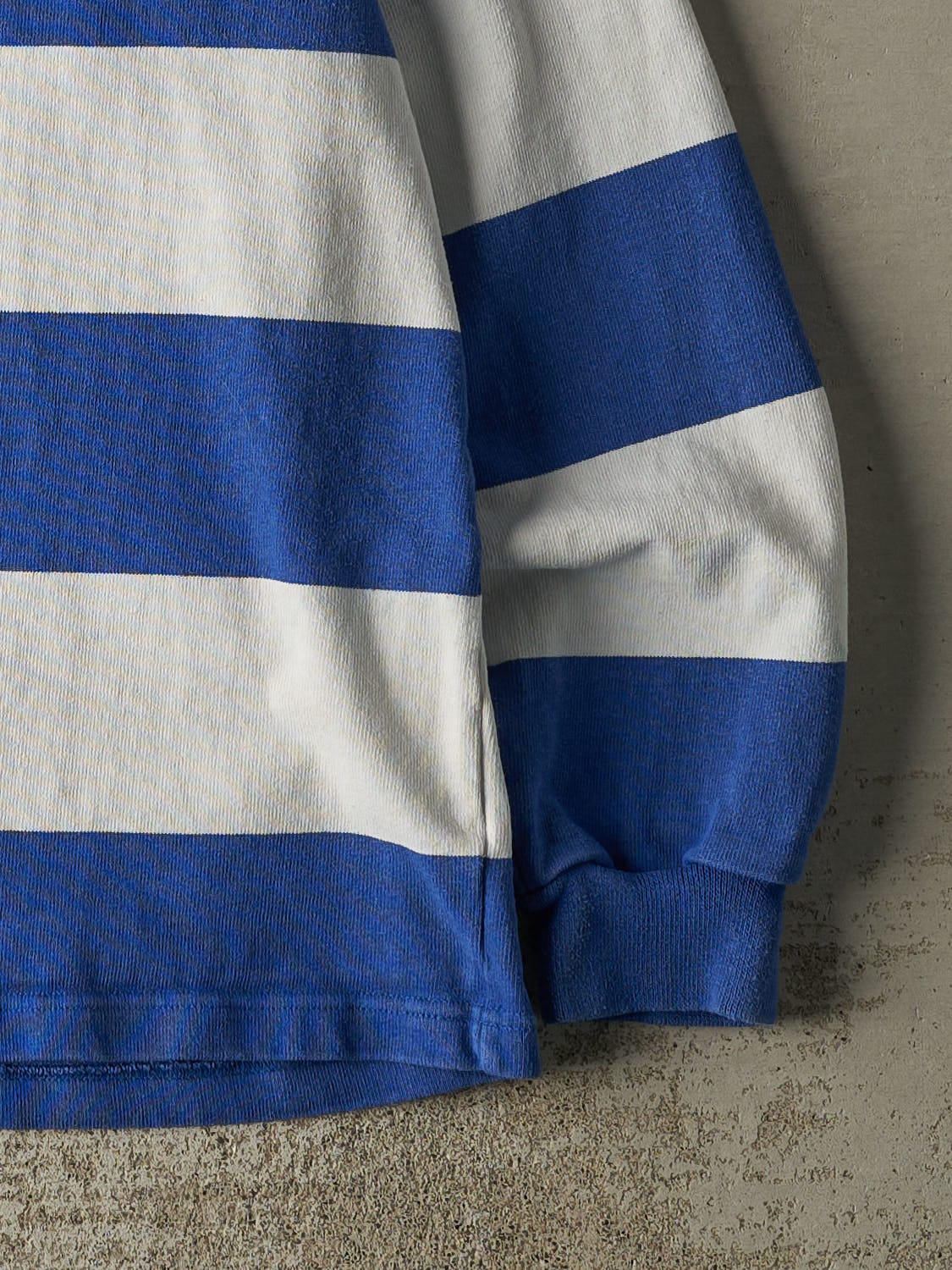 Vintage Y2K Blue & White Ford Embroidered Quarter Button Long Sleeve (L/XL)