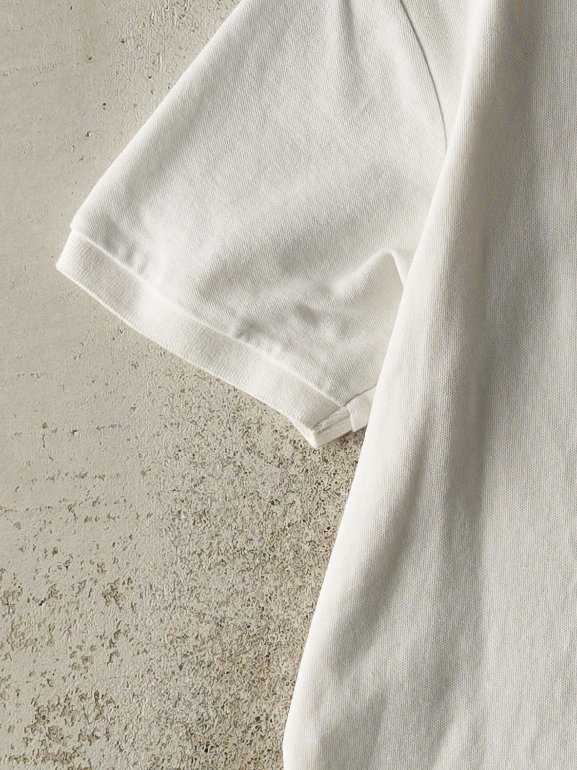 Vintage 90s White Ferrari Embroidered Quarter Button Tee (XS/S)