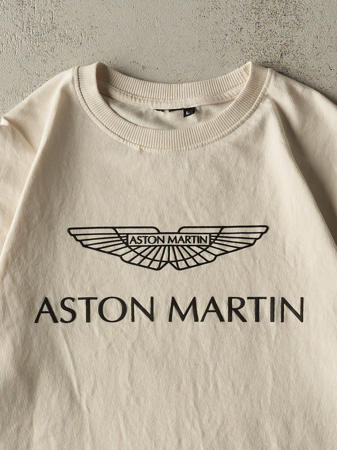 Vintage Y2K Beige Aston Martin Tee (L)