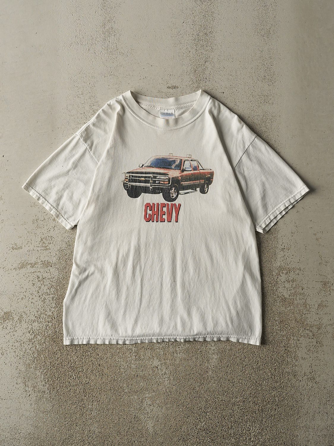 Vintage Y2K White Chevy Tee (M)