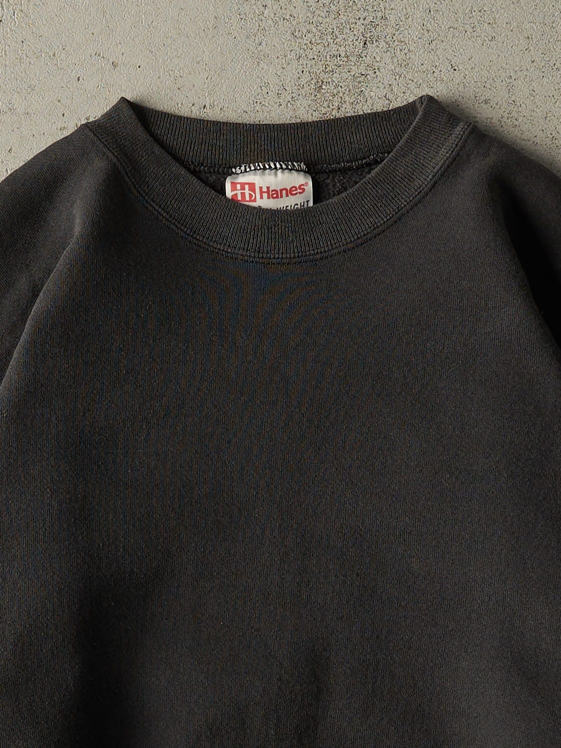 Vintage 90s Faded Black Blank Crewneck (S/M)