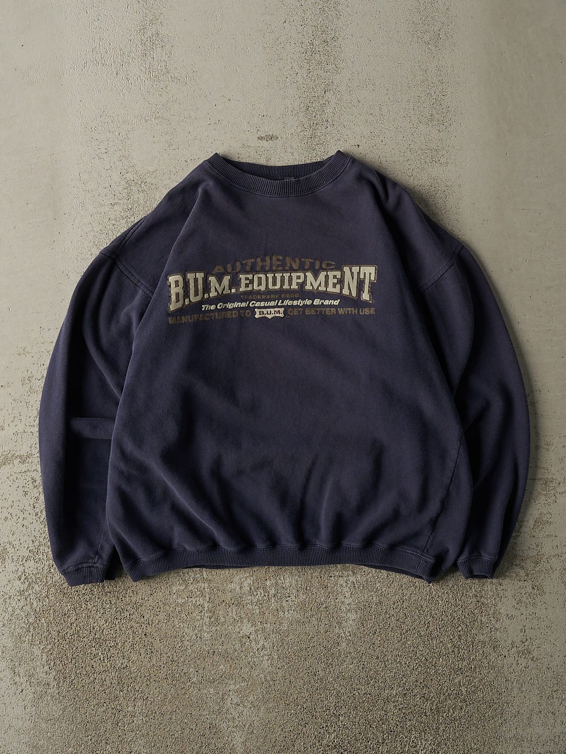 Vintage 90s Navy Blue BUM Equipment Crewneck (M)