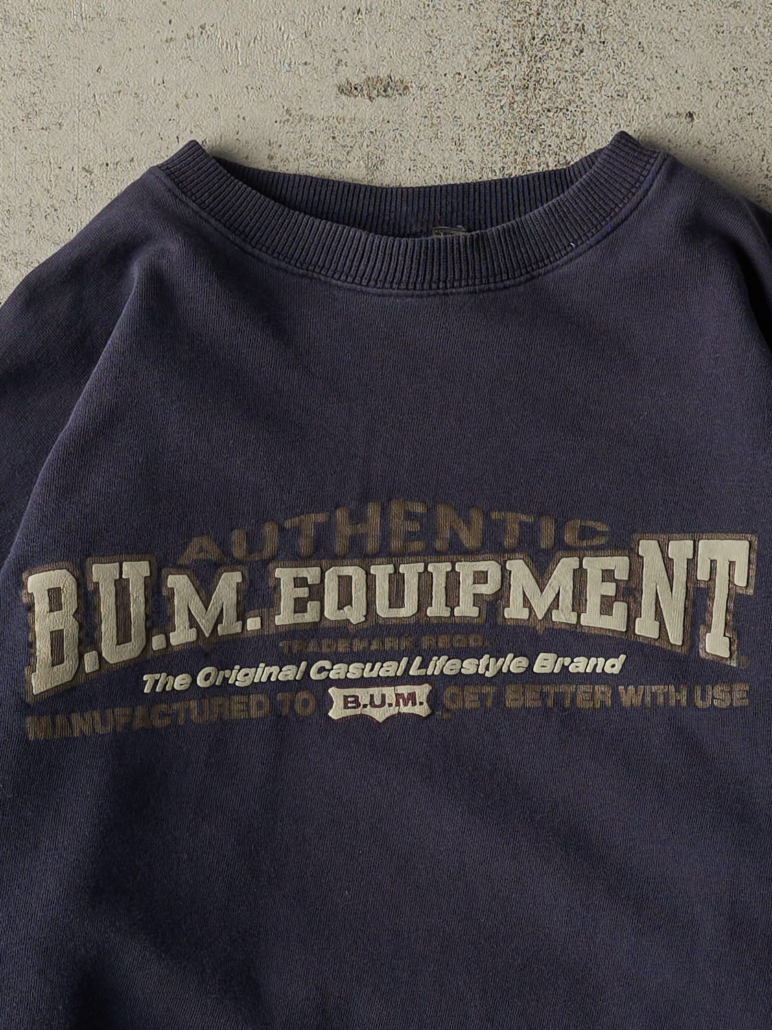 Vintage 90s Navy Blue BUM Equipment Crewneck (M)