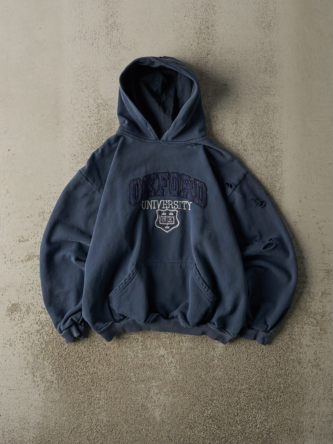 Vintage 90s Blue Oxford University Embroidered Hoodie (XS)