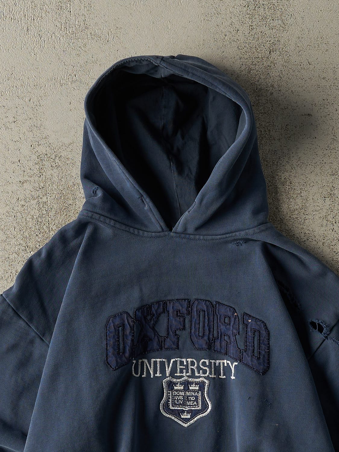 Vintage 90s Blue Oxford University Embroidered Hoodie (XS)
