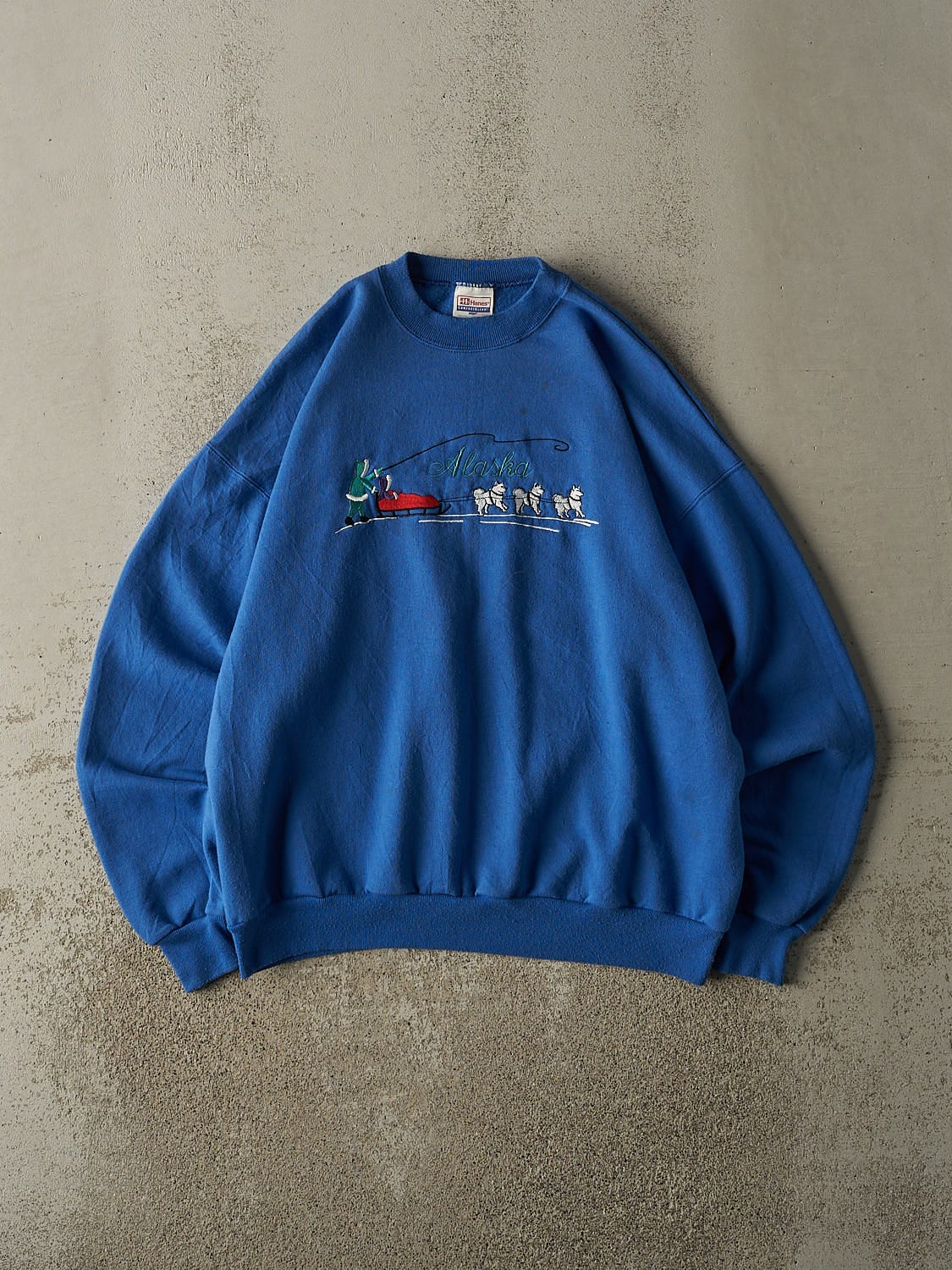 Vintage 90s Blue Alaska Embroidered Crewneck (L/XL)
