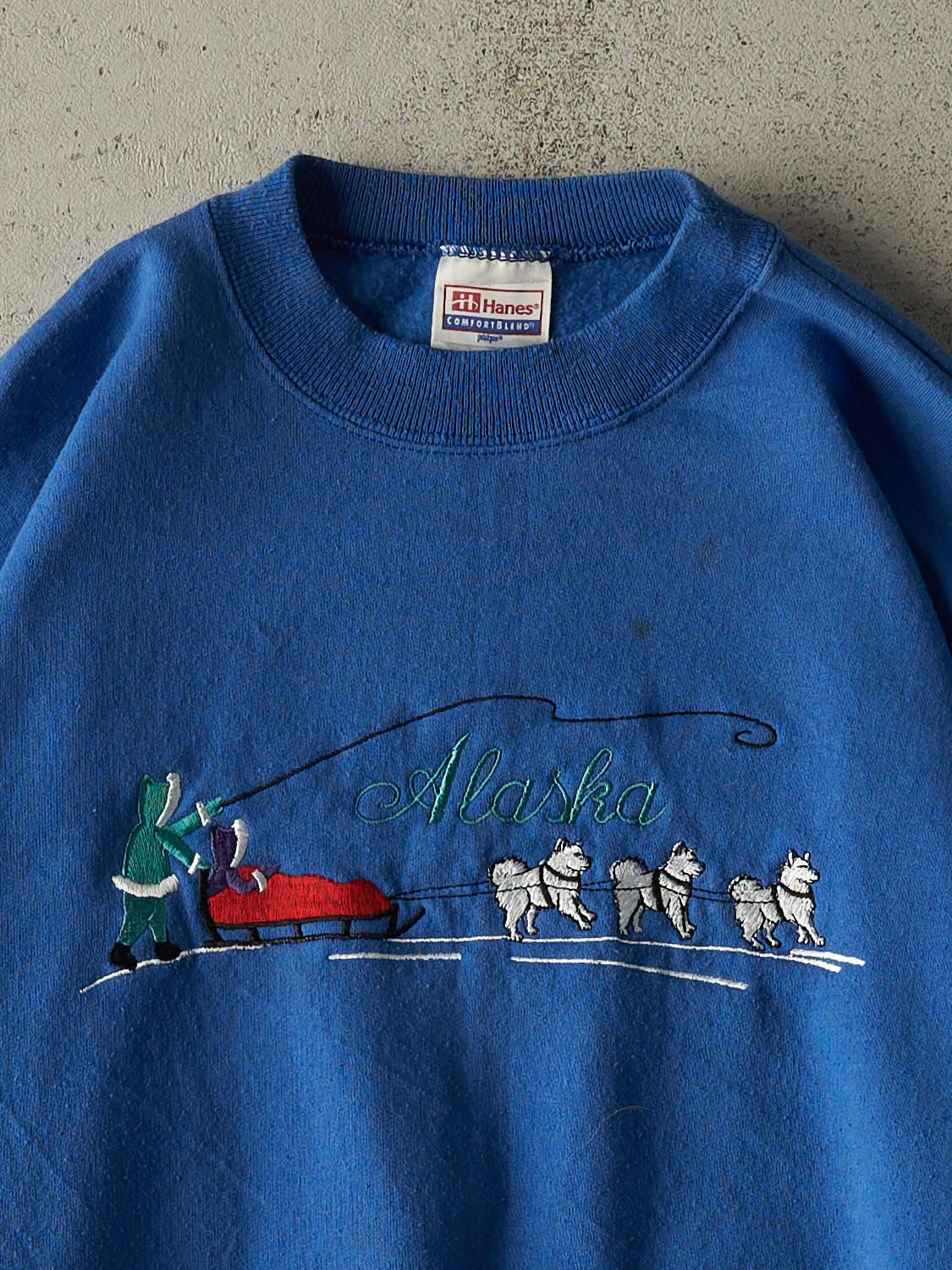Vintage 90s Blue Alaska Embroidered Crewneck (L/XL)