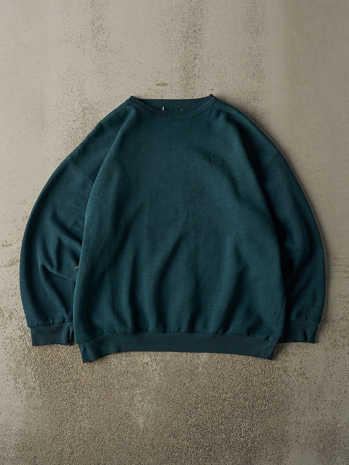 Vintage 80s Teal Puma Embroidered Crewneck (L/XL)