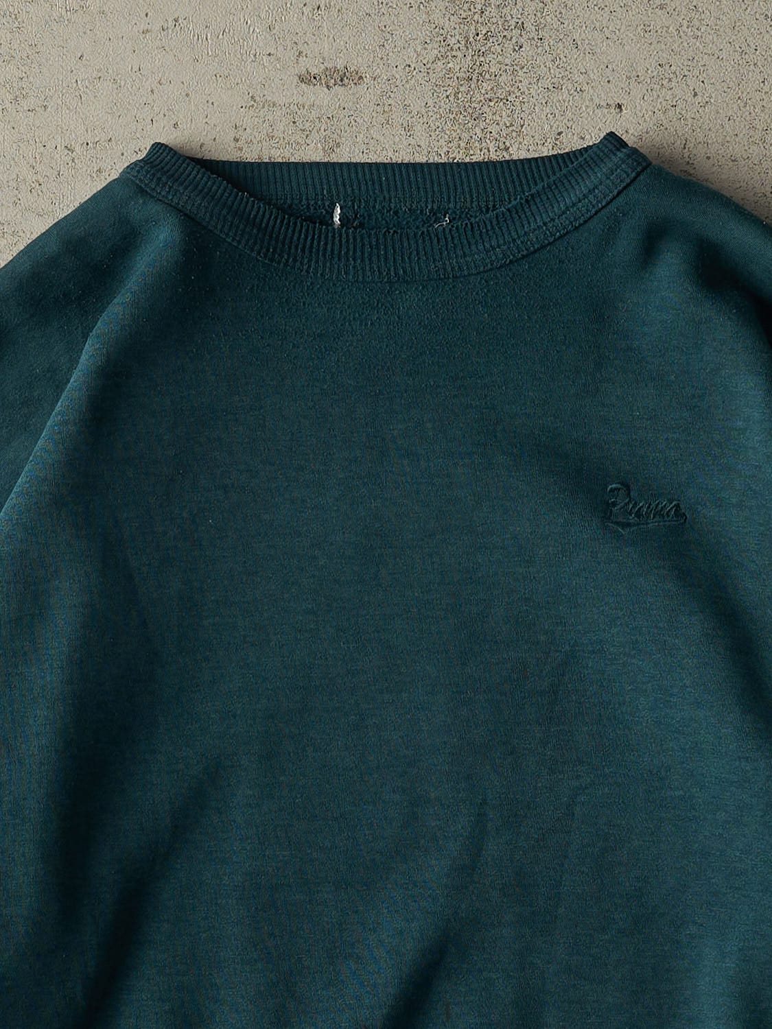Vintage 80s Teal Puma Embroidered Crewneck (L/XL)
