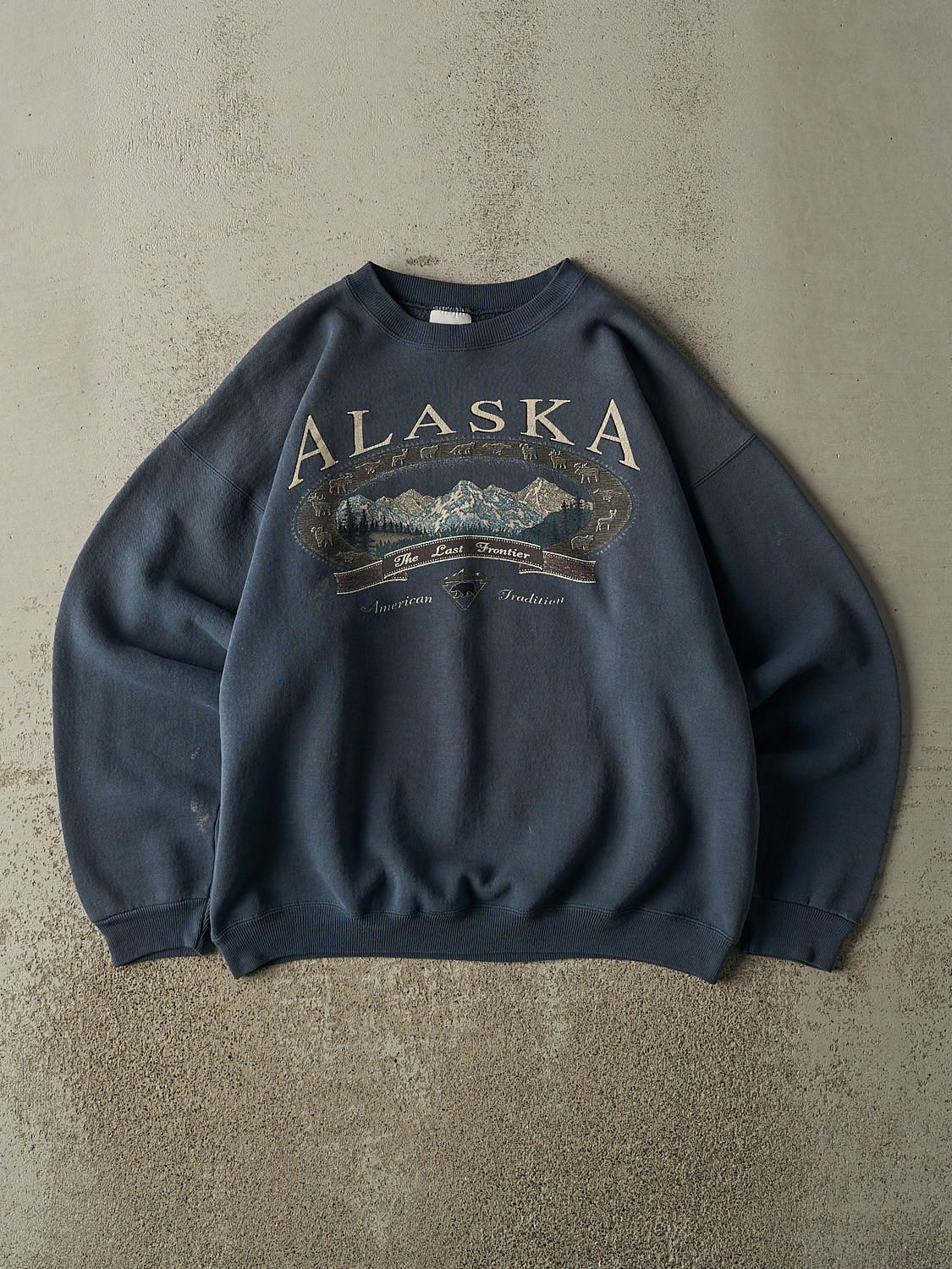 Vintage 90s Teal Alaska Crewneck (L)