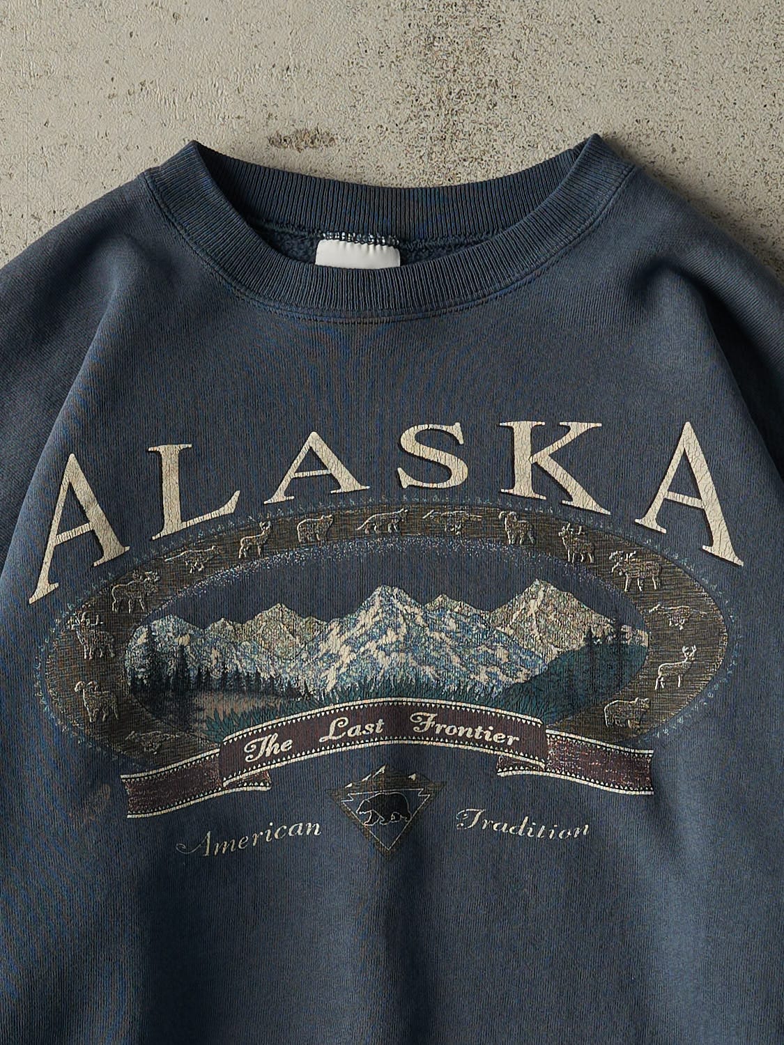 Vintage 90s Teal Alaska Crewneck (L)