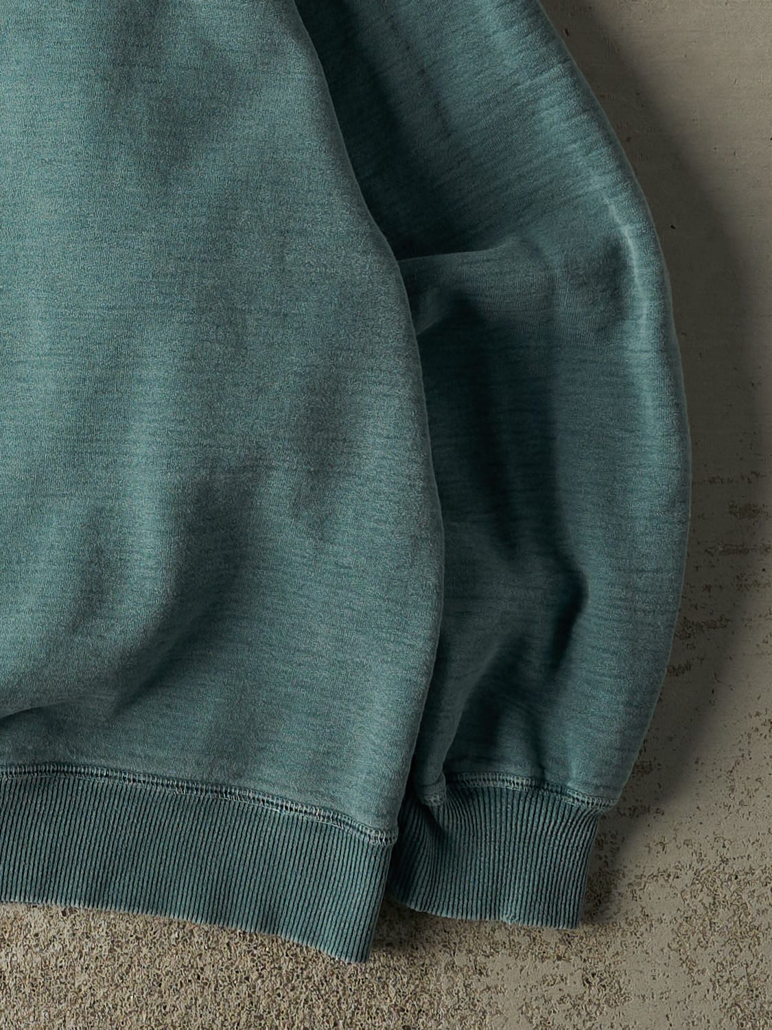 Vintage 90s Washed Green Embroidered Quarter Zip Sweatshirt (XL)