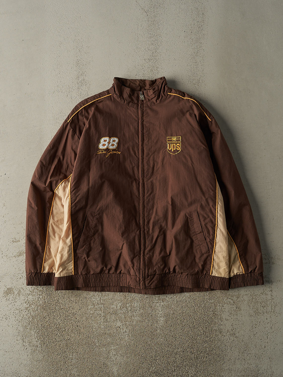 Vintage Y2K Brown Dale Jarett Nascar Racing Light Jacket (XL)