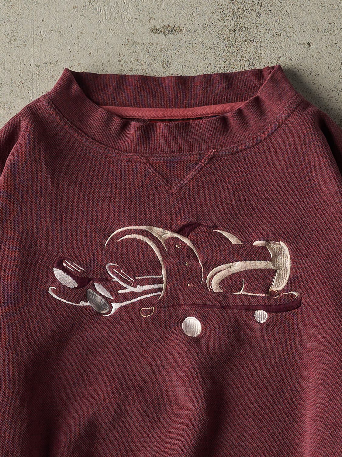 Vintage 80s Burgundy Golf Embroidered Crewneck (L)