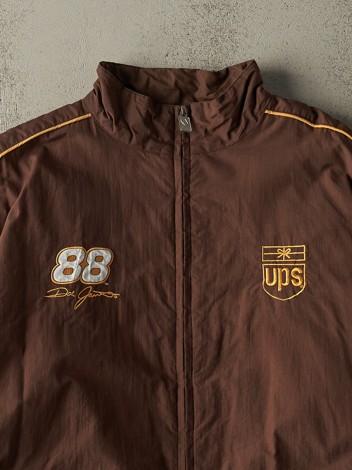 Vintage Y2K Brown Dale Jarett Nascar Racing Light Jacket (XL)