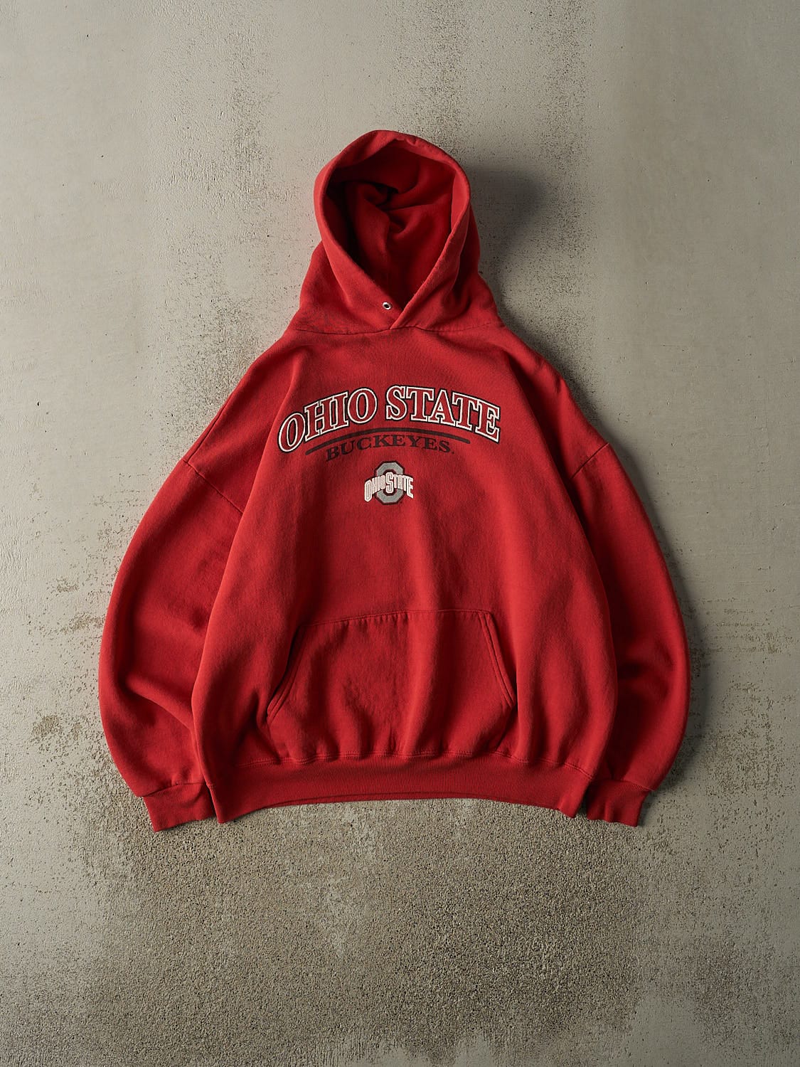 Vintage 90s Red Ohio State University Buckeyes Hoodie (L/XL)