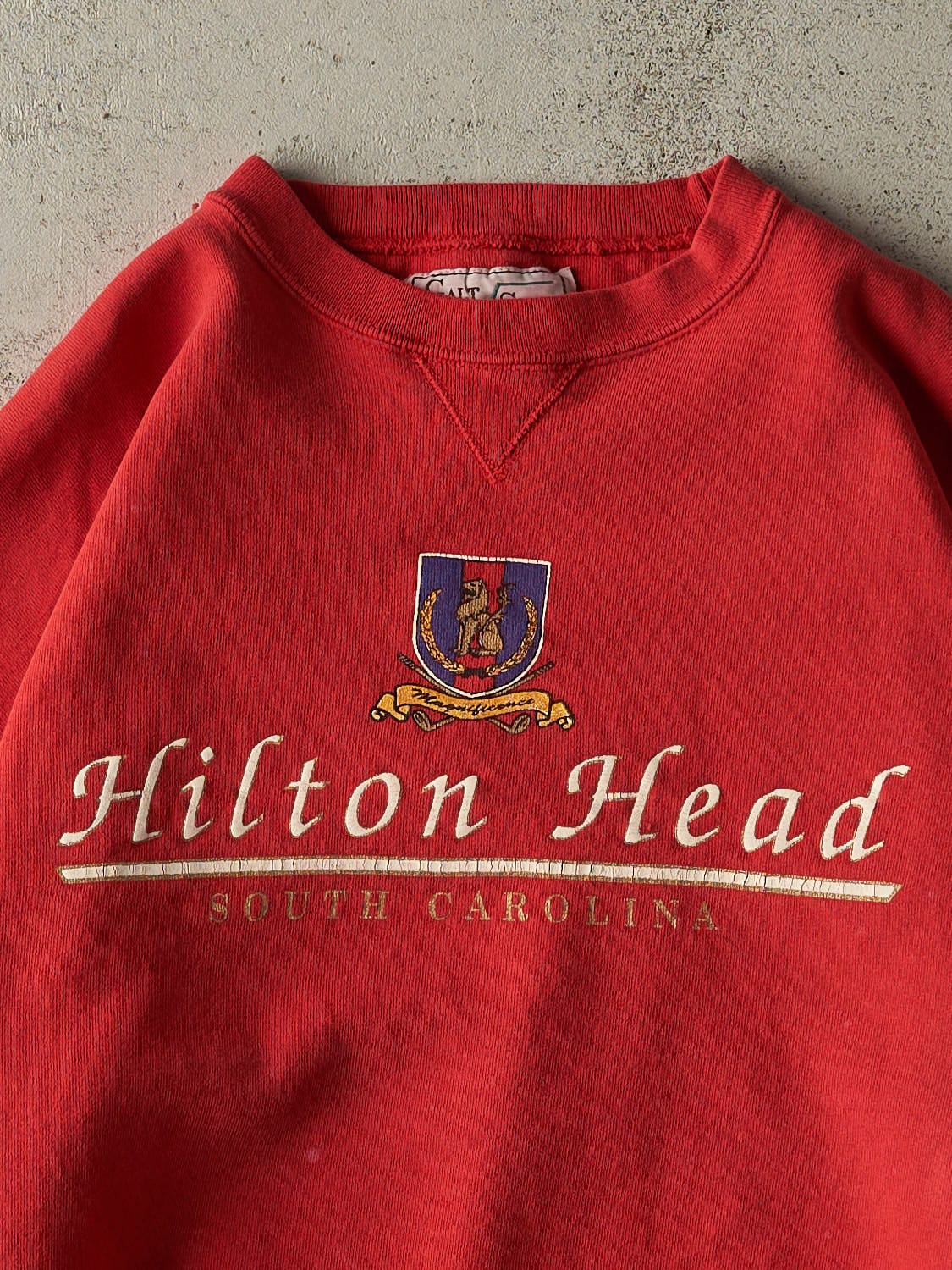 Vintage 80s Red Hilton Head South Carolina Crewneck (L/XL)