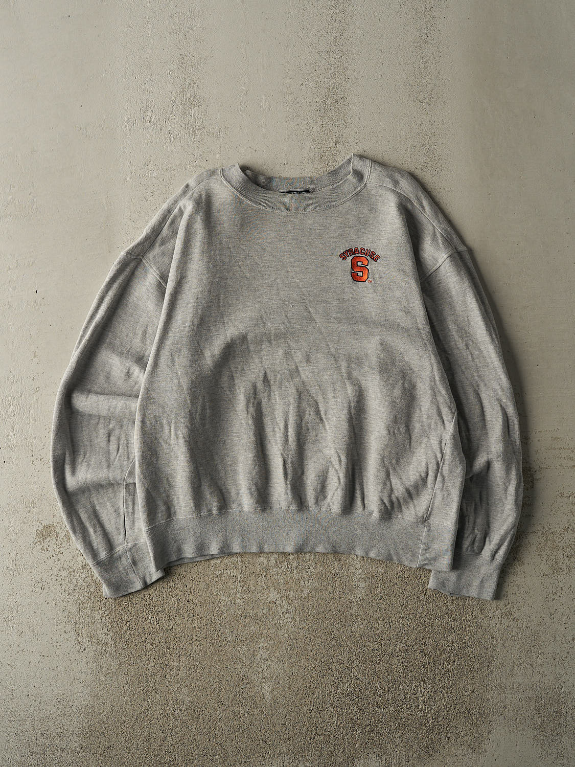 Vintage 90s Grey Syracuse University Embroidered Crewneck (XL)