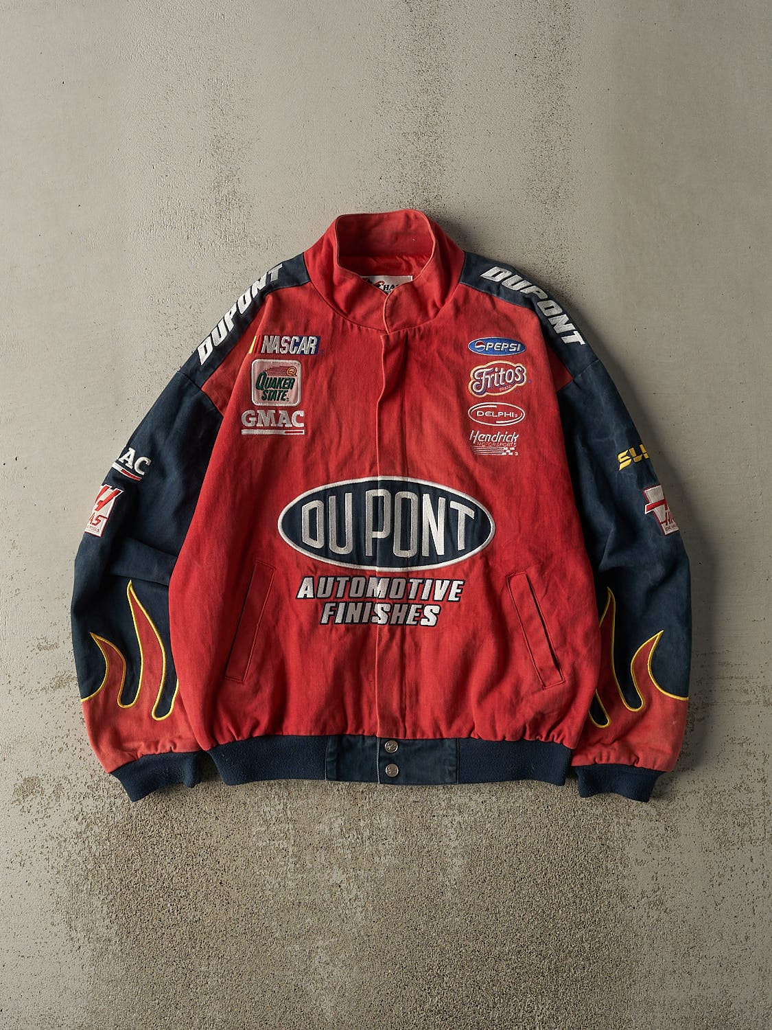 Vintage 90s Navy Blue & Red Jeff Gordon Nascar Racing Jacket (L)