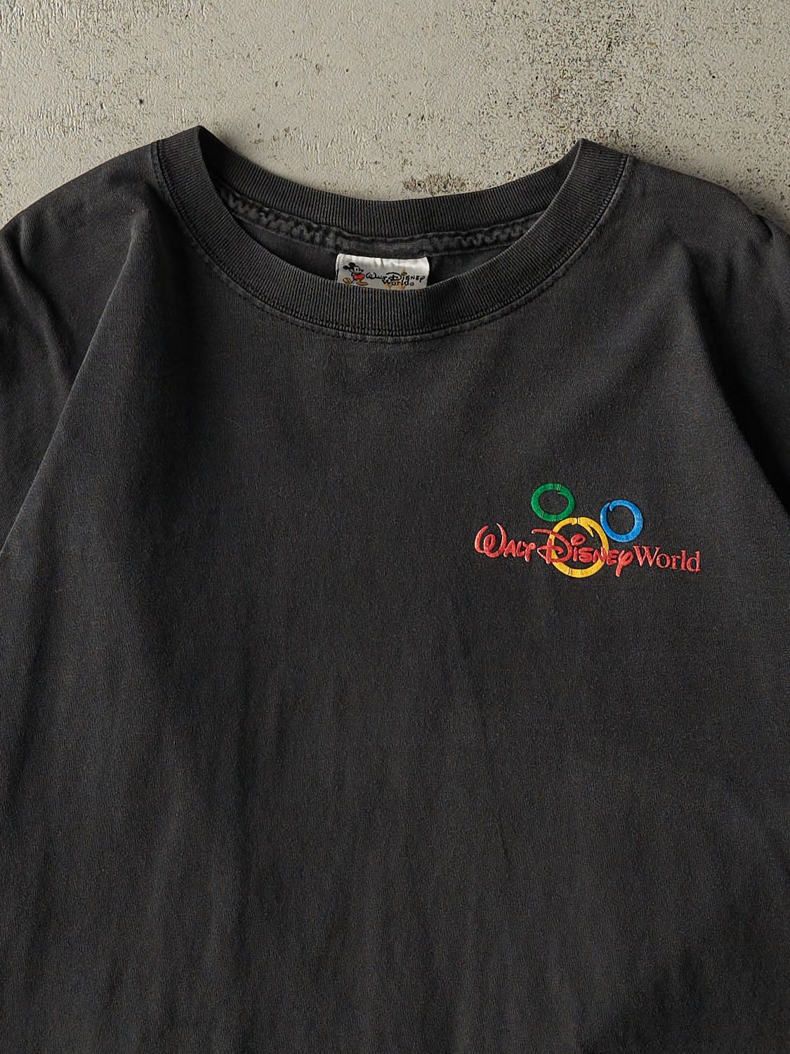 Vintage 90s Faded Black Walt Disney World Tee (XL/XXL)