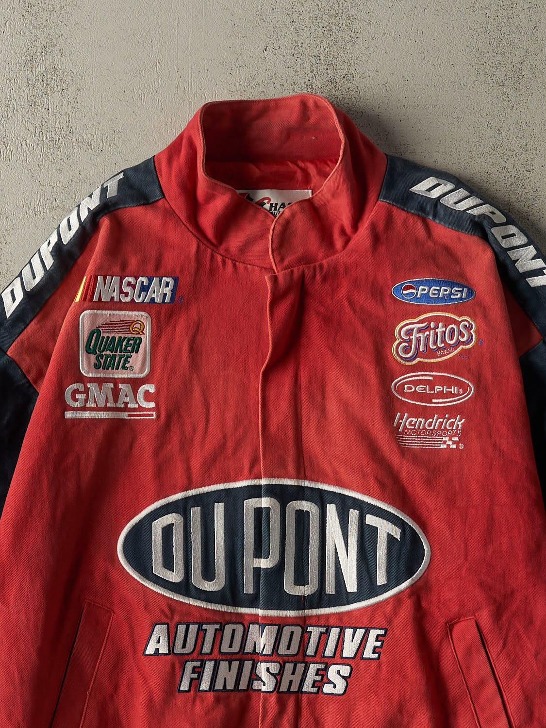 Vintage 90s Navy Blue & Red Jeff Gordon Nascar Racing Jacket (L)