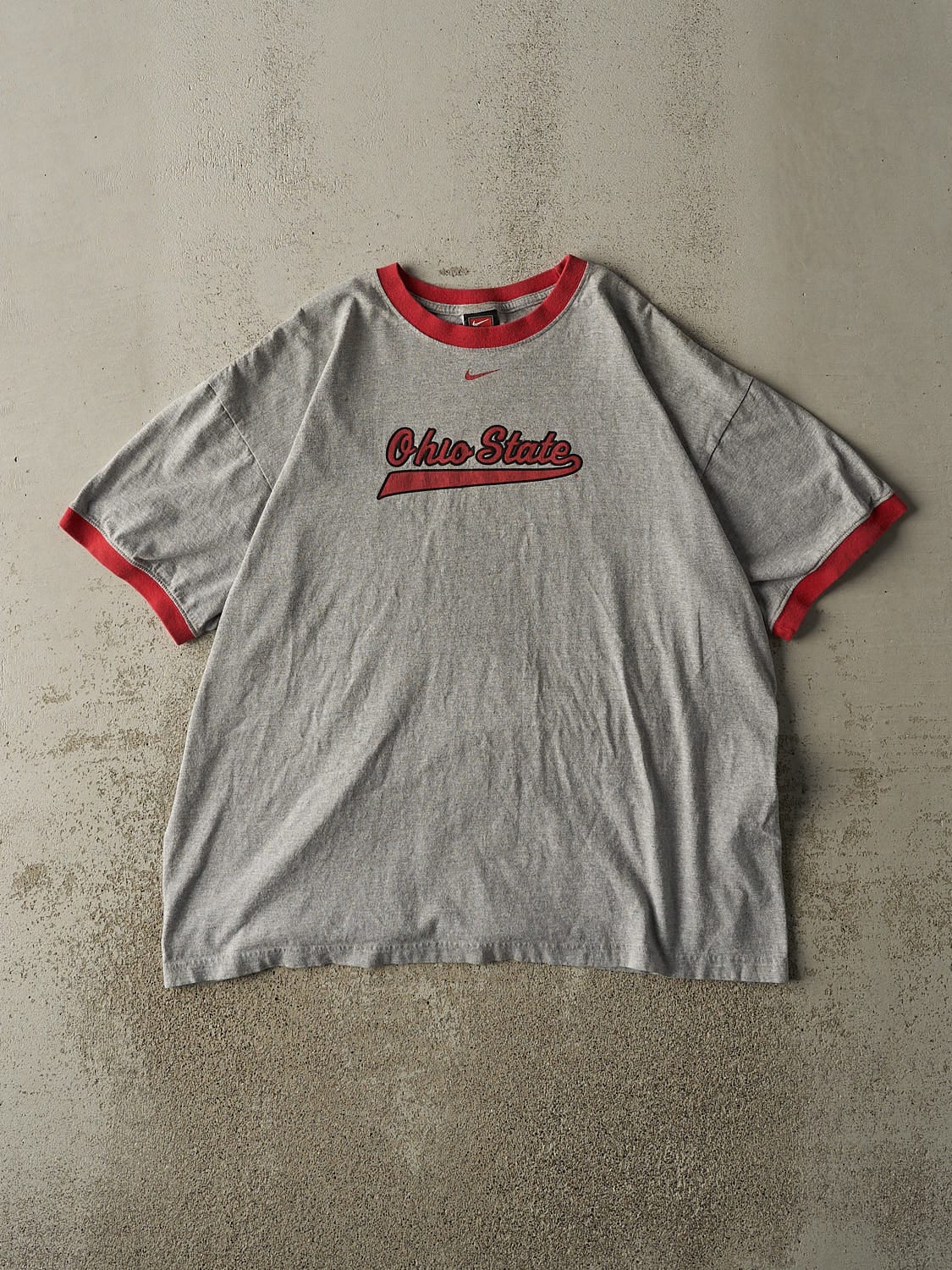 Vintage Y2K Grey Ohio State University Ringer Tee (XL/XXL)