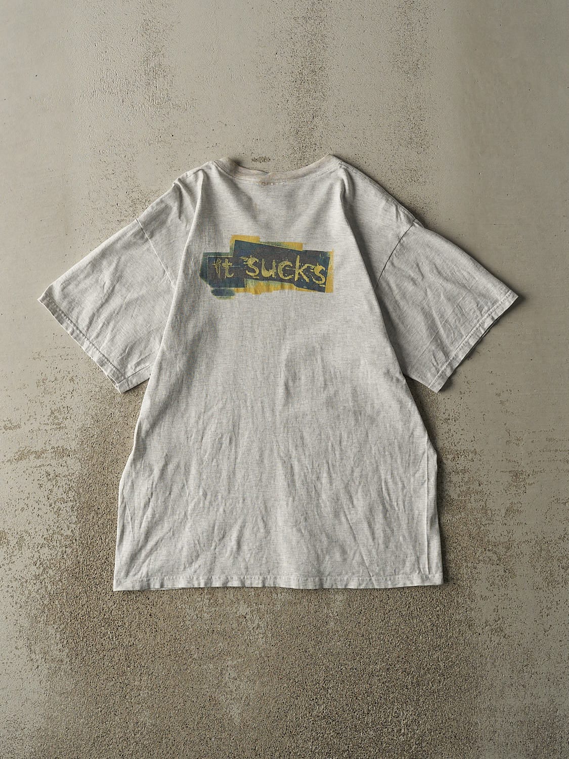 Vintage 90s Heather Grey Nike "Losing Sucks" Slogan Tee (S/M)