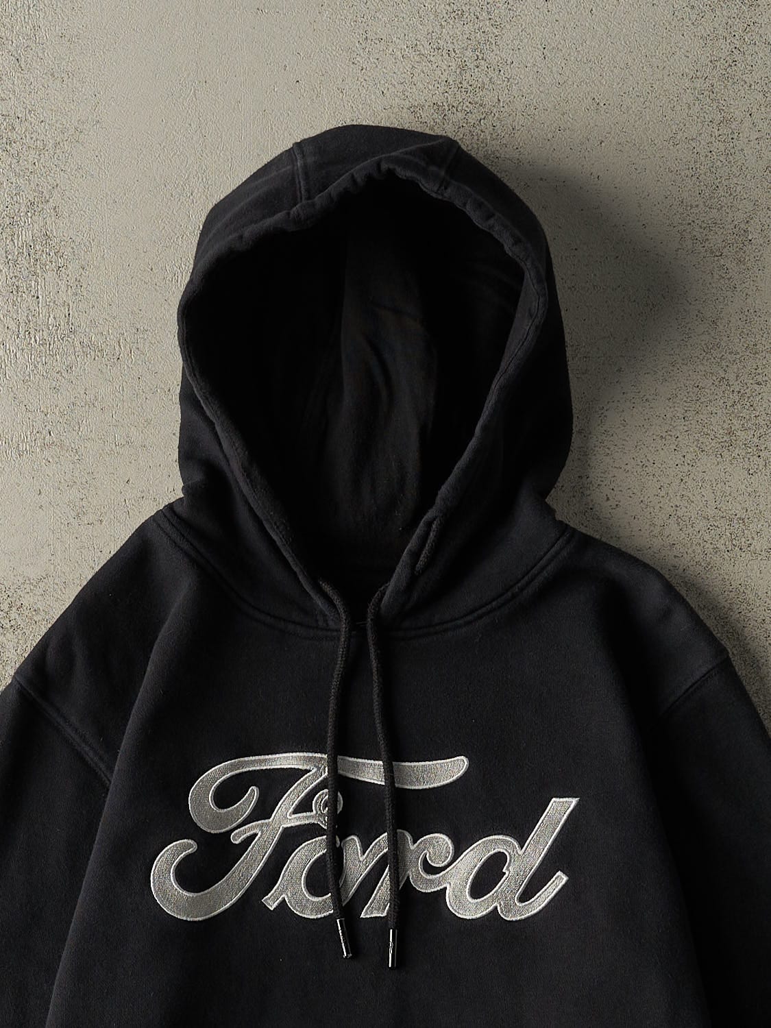 Vintage Y2K Black Ford Embroidered Hoodie (XS/S)