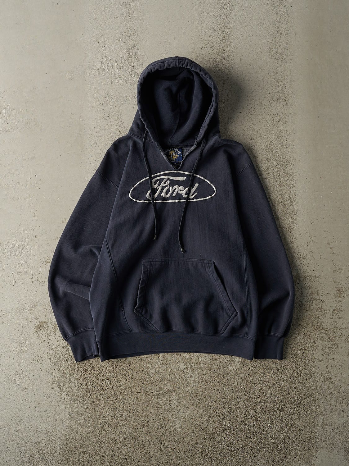 Vintage 90s Navy Blue Ford Embroidered Hoodie (S)