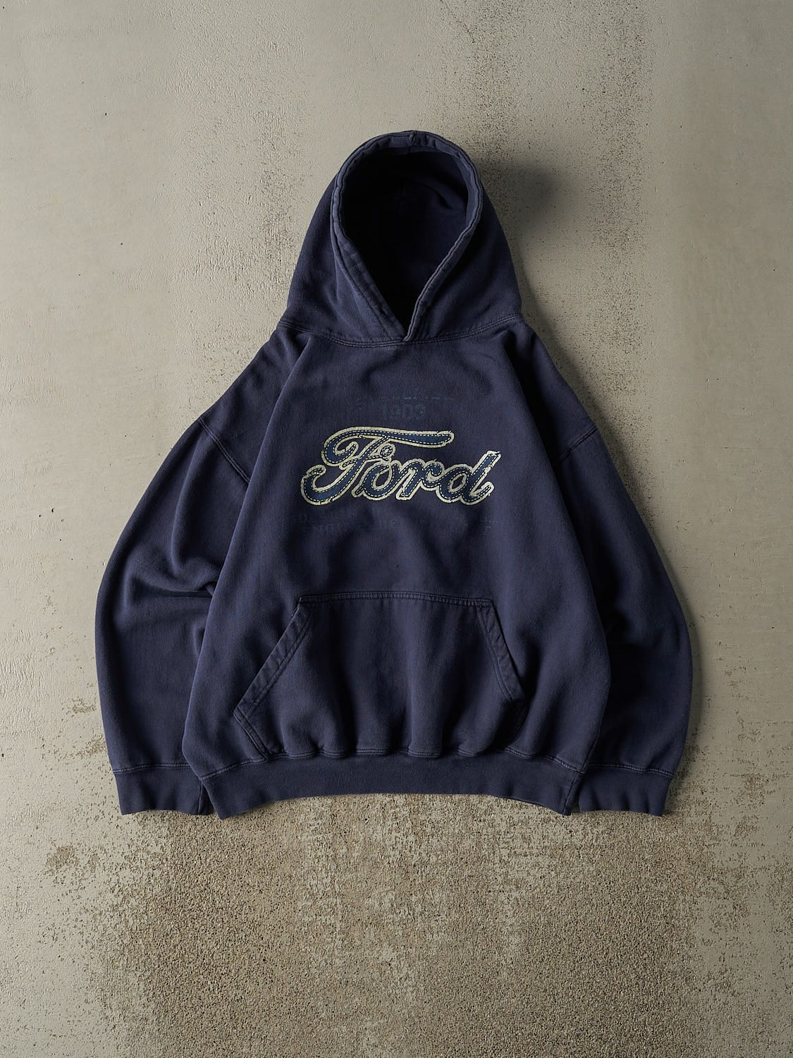 Vintage Y2K Navy Blue Ford Hoodie (S/M)