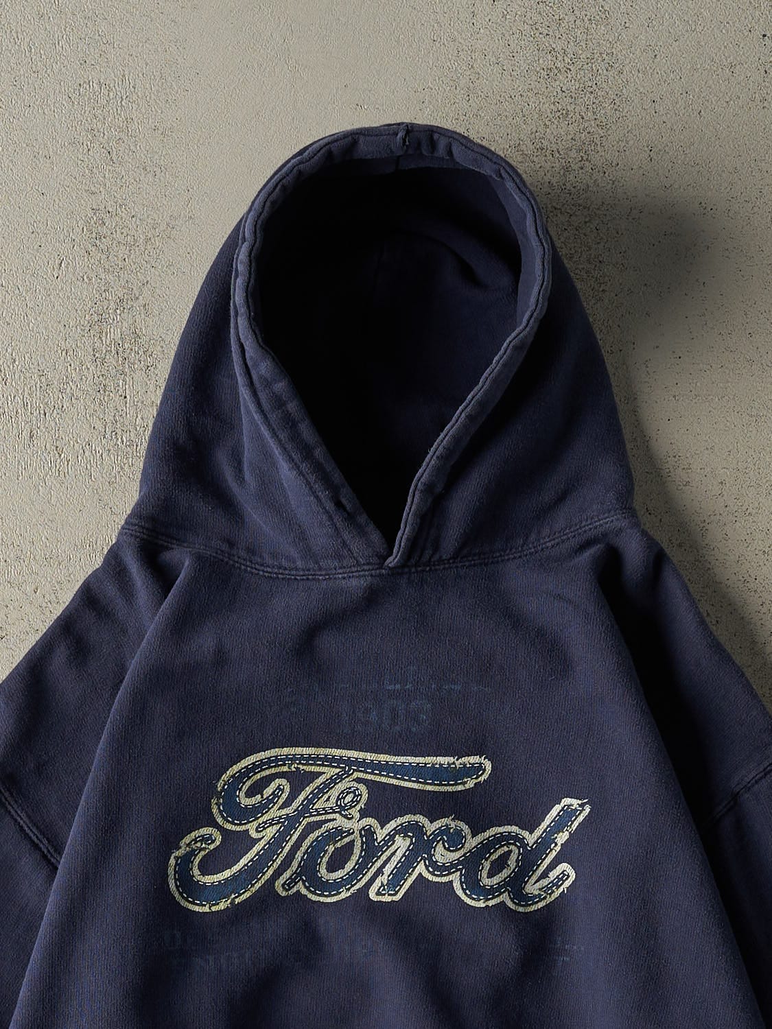 Vintage Y2K Navy Blue Ford Hoodie (S/M)